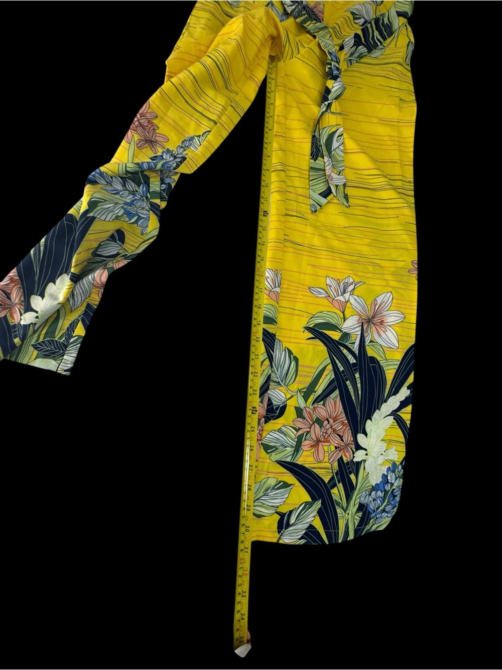 Tropical Yellow Floral Wide-Leg Pants - Women's - Picture 9 of 11